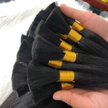 Bundles Raw Hair Human Hair Bulk For Braiding Straight Bulk Hair Brazilian Human Hair Extensions No Weft 1Bundles - Natural Black - View 6