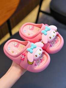 SANRIO 1 Pasang Sandal Dalam Ruangan Anti Selip Bergambar Kartun Lucu untuk Anak Perempuan, Sandal Mandi Musim Panas untuk Kamar Mandi - Berwarna merah muda - View 6