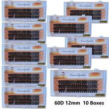 10 Boxes 10D-50D 600pcs Individual Lash Clusters 9-14mm Soft Lightweight Reusable False Eyelashes Makeup Natural,Fluffy,Wispy,Soft,Reusable - View 12
