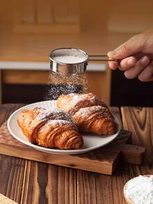 1pc Stainless Steel Food Sifter, Mini Sieve With Handle, Handheld Fine Mesh Strainer, Quickly Sift Flour, Almond Powder And Powdered Sugar - View 3