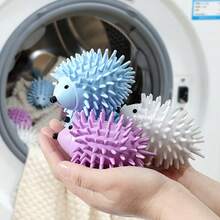 1pc Reusable Hedgehog Laundry Ball, Anti- Washing Machine Ball, Soft TPR Silicone Dryer Ball, Pet Hair Remover Ball, Magic Stain Remover Ball, Clothing Care Laundry Tool, Lint And Fur Catcher, Washing Machine Accessory, Dryer Ball Set - Multicolor - View 4