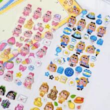 Pegatina de bebé llorando de alta calidad en 3D, pegatina decorativa transparente de niña animal de dibujos animados para estuche de teléfono DIY, scrapbooking, planificador - Multicolor - Ver 2