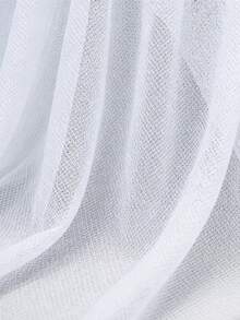 1pc Classic Black & White Mesh Fabric, Sheer Sexy Dress Clothing DIY Material - White - View 4