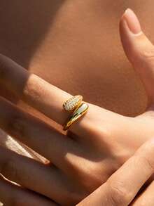 Double-Headed Design Fashion Ring, Open Design Exaggerated Personalized European And American Retro Finger Ring, Electroplated - Water Drop Ring - View 2