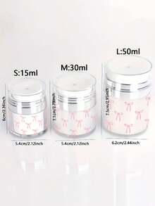 Bow Tie Pattern Airless Pump Bottles Jars,Air Pump Container For Cream,Pump Moisturizer Container, Empty Acrylic Makeup Cosmetic Containers With Pump, Refillable Travel Size Containers Airless Lotion Jar With Lid For Thick Moisturizer, Skincare Cream, Clear, Makeup Organizer - MultiWarna - View 6