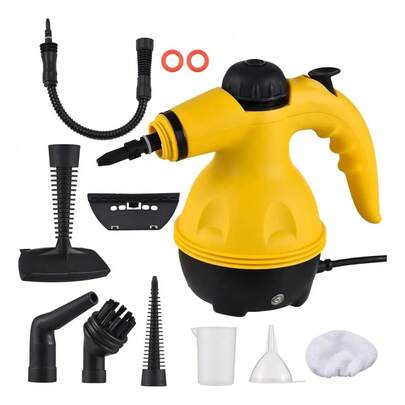 Limpiador a vapor de mano presurizado para el hogar con 9 accesorios, multisuperficie y potente vaporizador de uso doméstico para limpieza, coche, cocina, baño, ducha, ventana, suciedad, grasa