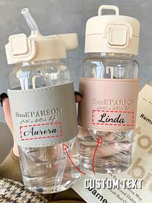 Customizable Cute Children's Water Bottle, Fashionable Water Bottle Gift, Unique Personal Style Couples Multi-Functional, Ornamental, Letter Baby Fashion, Tidy, Modern, Cute Kawaii Adorable Custom, Unique Treasure Finds, Baby Gifts, Cute Baby, Toddler Fashion Ideal Gifts Family, Friends, Daughter, Son, Her For Children's Day, Multi-Functional, Ornamental, Letter, Modern, Adorable, Casual, Custom, Personalised, Unique, Customized, Ideal Gifts For Her, Customized Kids Tableware, Warm Ambience - Multicolor - View 2