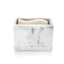 Essentra e Soporte para Esponja de Cocina en Mármol Blanco Moderno Porta Esponja de Cocina con Bandeja de Drenaje. - Marmol Blanco - Ver 1