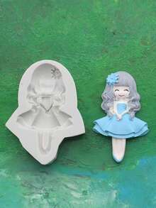 1个随机款式硅胶烘焙模具，小公主系列，蛋糕手工DIY - 彩色 - 查看 7