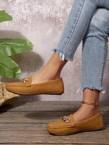 女士平底休闲鞋，舒适软底乐福鞋，护士鞋，时尚百搭轻便妈妈鞋 - 棕色 - 查看 10