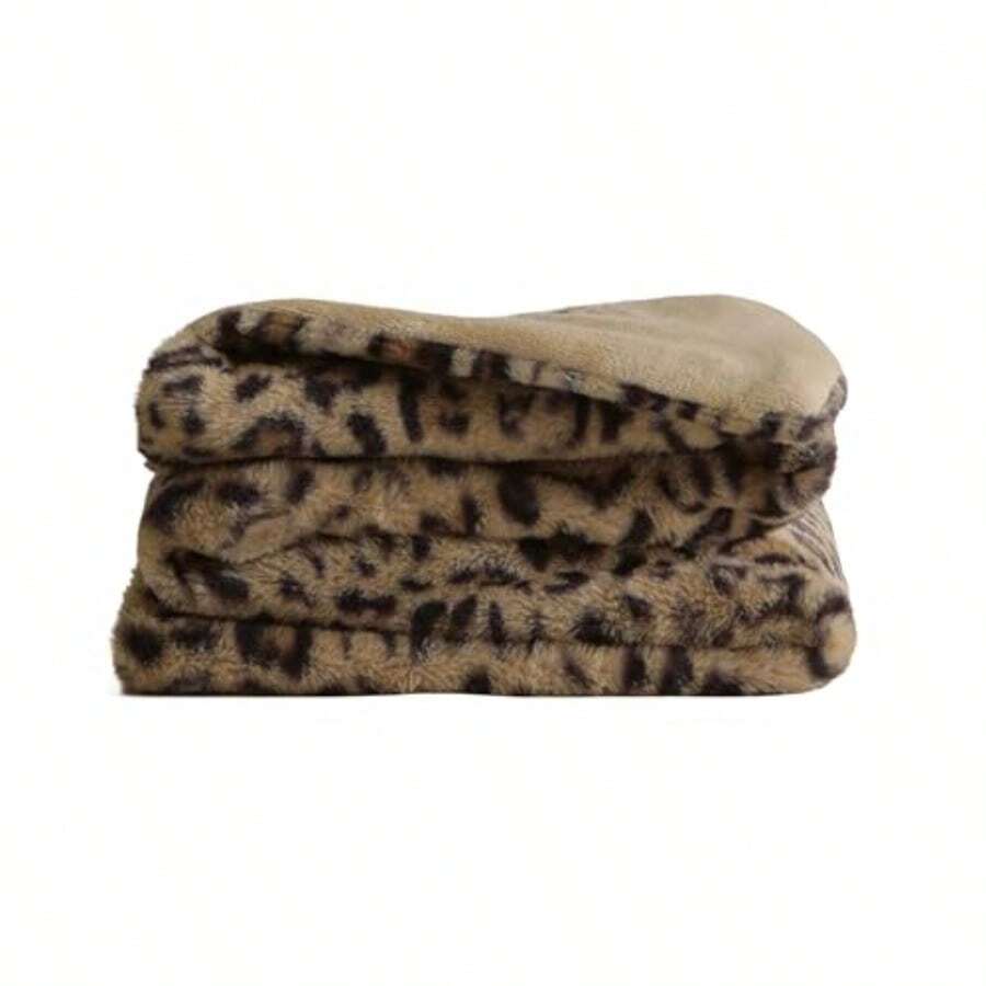 UnHide Lil' Pet Marsh - Manta de piel sintética para mascotas extra suave ligera lavable comodidad y protección para sofá caja o cama leopardo - Leopardo - Ver 1