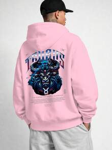 Unisex Oversized Street Style Taurus Zodiac Sweatshirt Ref4720 - Pink - View 1