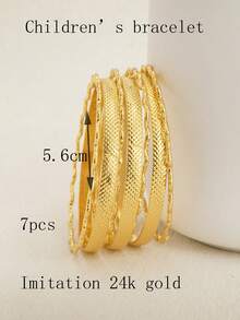 7 chiếc vòng tay đính kim cương xếp chồng phong cách hoàng gia cổ điển dành cho trẻ em từ 3-9 tuổi - Một cỡ - Xem 19