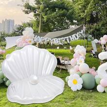 Ghế phao hình vỏ sò mùa hè, Giường phao hình vỏ sò gây sốt, Có thể tùy chỉnh, Giường phao bơm hơi cho người lớn dùng trên bãi biển. - C - Xem 2