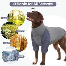 1pc High Collar Elastic Dog Sweater, Soft Warm Jacket, Small/Medium/Large Breed Dog Fleece Vest, Suitable For All Seasons Dog Shirt, Knitted Pullover Lightweight Clothing Jumpsuit - Grey - View 6