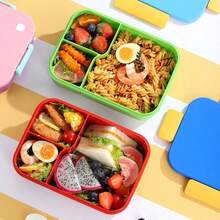 1450ml Adult Lunch Box With Compartments, Leak-Proof Bento Box With Utensils, Suitable For Office And School Lunch, Microwave , Back To School - Multicolor - View 5