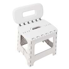 Compact Folding Step Stool – Portable Small Stool With Handle For Fishing Camping & Home Use - White - View 5