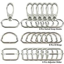 24pcs Key Chain Hooks Set, Rotating Spring Clips With D-Rings And Adjustable Sliders, Suitable For Handbags, Wallets, Straps, Backpacks, Dog Leashes, DIY Crafts - One Size - View 10