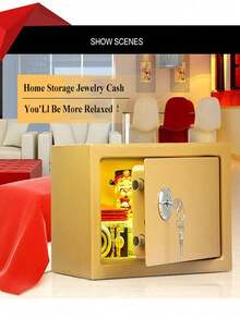 1pc Multifunctional Fireproof Safe Box, Steel Security Lock Safe Box, Small Hidden Safe Box, Can Store Cash, Jewelry, Important Documents - 9.06*6.69*6.69 Inches, Upgraded Lock Core For More Refined Safety, Safe In Cabinet, Safe On Desk, Car Safe, Fireproof & Anti-Theft Safe, Private Tool, Suitable For Important Document Box, Jewelry, Cash Management - Coin Payment - View 4