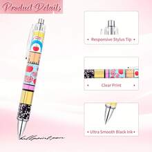 1/3/6支装趣味可爱时尚圆珠笔套装，含黑色墨水笔芯，是送给女教师和同事的最佳文具礼品套装。 - 多色 - 查看 3