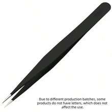1 pezzo Pinzette oblique in acciaio inossidabile, colore nero, accessori per arte di unghie, extension ciglie, calligrafia - nero - Visualizzare 11