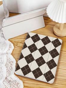 1 件棕色菱形图案彩绘平板保护套，兼容 Mini4/Mini5/Mini6/Mini7/Air/Air2/9.7/10.2/10.5/Air4/Air5/10.9/Pro 11 英寸/第十代/Air 11 英寸 (M2)-2024/Pro 11 英寸 (M4)-2024/Air 11 英寸 (M3) 2025/(A16) 11 英寸第十一代 2025、Galaxy Tab A8 10.5 英寸 2022，内置笔槽，三折支架，TPU 软边保护，磁吸式睡眠/唤醒功能，简约/趣味/个性化平板保护套 - 彩色 - 查看 5