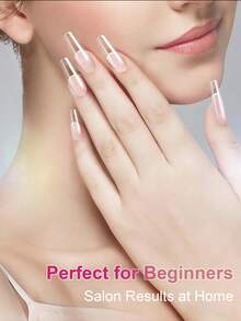 500pcs Transparent Half-Covered Coffin Shaped Fake Nails - 10 Sizes Transparent False Nails With Box, Suitable For Nail Salons And DIY Home Use - Clear - View 6