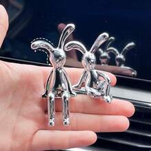 Scandinavian Long-Eared Rabbit Statue Rabbit Ornament Electroplating Crafts Living Room Entryway Car Decoration Home Decorations - A - View 8