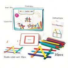 Juguetes educativos de emparejamiento de formas de madera de colores | Bloques de apilamiento de madera de colores para desarrollar habilidades motoras finas, juegos de apilamiento para niños pequeños - Multicolor - Ver 3
