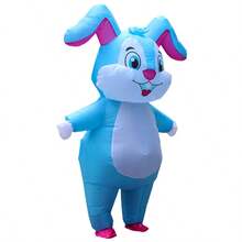 Funny Inflatable Rabbit Costume, Performance Costume, Fully Inflatable, Big Floppy Ears, Blue Rabbit Costume Prop - Multicolor - View 2