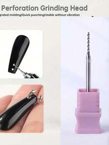 1支1.2毫米美甲手工钻孔打孔笔，适用于珠宝、戒指、美甲沙龙用品 - 銀色 - 查看 2