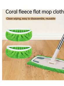 Reusable Washable Replacement Pads Compatible With Flat Mop, Slouchy Mop Accessories - Green - View 8