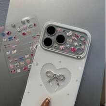 苹果樱桃DIY浮雕贴纸+闪光镜头膜，适用于苹果17 Pro Max/17 Pro，时尚可爱防摔镜头保护膜，透明摄像头保护膜 - 鏡頭膜+貼紙 - 查看 11