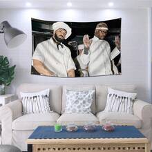 Drake And Future Funny Flag Tapestry  Album Flag Banner (40x60 IN,HD Printing) For Living Room Bedroom Dorm Wall Art Decor Decoration Poster Design Photo Colorful Peach Velvet - 白色1件 - 查看 3