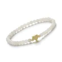 1pc Casual 4mm Natural Rose Quartz, Tiger Eye, Moonstone Beaded & Heart Charm Elastic Bracelet, Cute Everyday Wear Jewelry Gift For Her - Multicolor - View 12