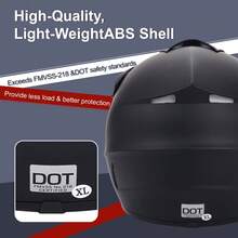 Matte Black DOT Certified Adult Off-Road Motorcycle Helmet Set With Goggles, Gloves & Face Mask – Protective Gear For ATV, UTV, Dirt Bike, Motocross Racing - 黑色 - 查看 6