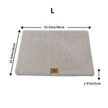 狗床和垫子，毛绒压花表面面料，防滑牛津底，蛋箱泡沫填充，可清洗，适用于狗笼和家庭，多种颜色可选，冬季保暖 - 灰色 - 查看 9