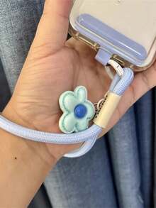 1pc Personalized English Strap Lanyard, Wrist Strap, Cute Cartoon Flower Pendant, Phone Case Charm Clip, Outdoor Travel Anti-Lost Anti-Theft, Multifunctional Unisex Wrist Chain - Multicolor - View 2