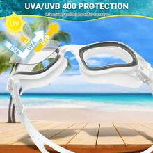 No Leak Swim Goggles Wide Lens & Anti-Fog Technology - Clear Lens/Black(Non-polarized) - View 3