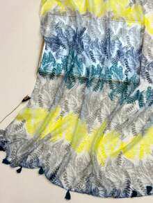 1pc Women's Fashion Silk Scarf, Simple & Elegant Design Shawl, New Breathable Tassel Wrap, Versatile Outdoor Sun Protection Beach Scarf, Headscarf - Multicolor - View 8