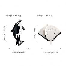 1个新款时尚可爱亚克力蓝鲸发夹，优雅海洋生物发饰 - 彩色 - 查看 4