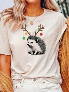 Merry Christmas Top, Nightmare Before Christmas Top, Reindeer, Snowman, , Snowflake, Santa Claus, Elf, Festive Holiday Season, Hajj Hog.JPG220g Classic 100% Cotton T-Shirt - Men's - A Timeless Basic Suitable For All Body Types, Both Men And Women. High-Quality, Durable Fabric, Suitable For All Seasons, Comfortable To The Touch, And Long-Lasting. Breathable Top, Perfect For Women's Autumn Wear, Vacation Wear, And St. Patrick's Day/Easter Attire. - 白色 - 查看 1