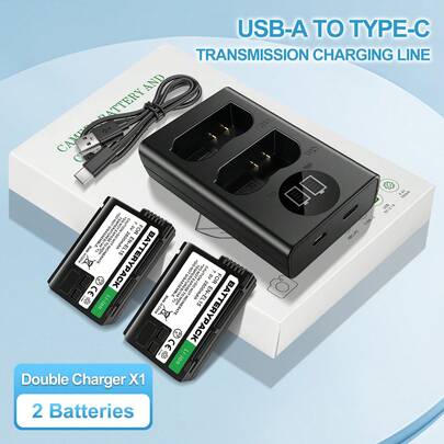 EDEKOY EN-EL15 Battery Kit, A Charger And Two EN-EL15 Camera Batteries For Nikang Z6, Z6 II, Z7, Z7 II, D500,D600, D610, D750, D780, D800E, D810, D810A, D850, D7000, D7100, D7200 Cameras