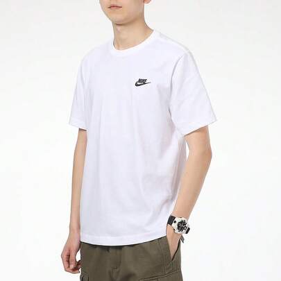 Nike Men's Top 2026 Spring New Arrival Sporty Casual Classic Small Logo Breathable Crew Neck Short Sleeve T-Shirt AR4999-101
