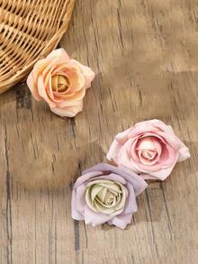 3个夏季波西米亚风7厘米仿卷叶玫瑰发夹，鸭嘴夹侧夹，日常摄影道具，旅行海滩度假发饰 - 彩色 - 查看 8