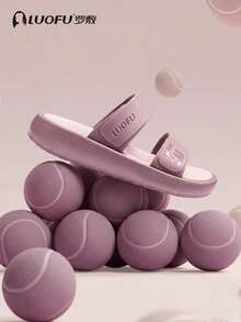 luofu Women's New Slippers, Summer Thick Sole Casual Non-Slip Breathable Comfortable Versatile Open Toe Sandals, EVA Slip-On Beach Shoes, Summer Sandals - Lilac Purple - View 3