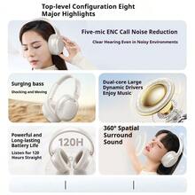 Philips TAH2120 Wireless Over-Ear Headphones, Bluetooth 5.4 IPX5 Waterproof, 50H Playtime, Type-C Fast Charge, Lightweight Sports Headset For Running Gym Workout – White Chinese Definition: - View 2