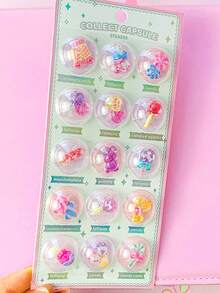 3D Capsule Glitter Stickers, Featuring Transparent Capsule Shape With Enchanting Glitter Inside, Shimmering When Shaken! Adorable Cartoon Characters, Waterproof And Durable, Easy To Apply On Notebooks, Cups And Phone Cases, Bringing Charming Girliness! - Multicolor - View 18