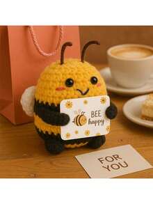 1件迷你蜜蜂钩针动物返校生日礼物，送给女性、女儿、朋友、年轻女孩的手工钩针蜜蜂圣诞礼物。 - 彩色 - 查看 4