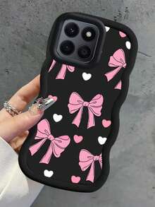 2026 最新款彩色蝴蝶结爱心马卡龙图案手机壳，兼容三星 Galaxy S25、S24、S24Plus/S24+、S24Ultra、S24FE、S20、S21、S22、S23、G04/G05/G13/G14/G15/G22/G24/G32/G60/G85 Spark 30C、SMART 5/6/7/8/9/10/A57、A5X，国际版，非国内版 - 黑色 - 查看 1